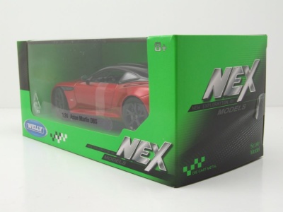 Aston Martin DBS rot schwarz Modellauto 1:24 Welly