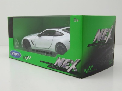 Mercedes AMG GT weiß schwarz Modellauto 1:24 Welly