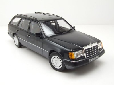 Mercedes 300 D T-Modell Kombi S124 1990 blau schwarz metallic Modellauto 1:18 Norev