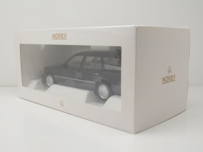 Mercedes 300 D T-Modell Kombi S124 1990 blau schwarz metallic Modellauto 1:18 Norev