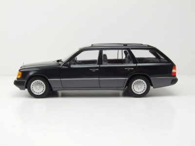 Mercedes 300 D T-Modell Kombi S124 1990 blau schwarz metallic Modellauto 1:18 Norev
