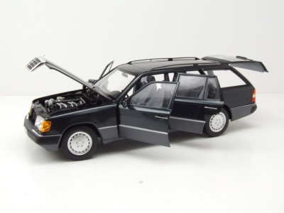 Mercedes 300 D T-Modell Kombi S124 1990 blau schwarz metallic Modellauto 1:18 Norev