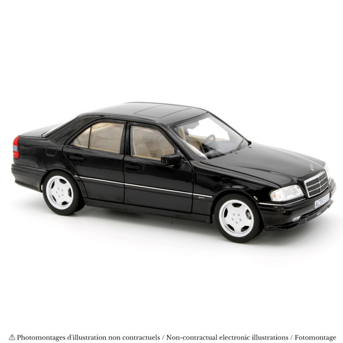 Mercedes C-Klasse C36 AMG W202 1993 schwarz metallic Modellauto 1:18 Norev