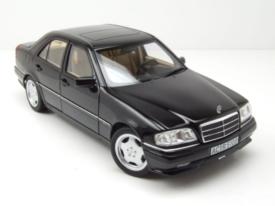 Mercedes C-Klasse C36 AMG W202 1993 schwarz metallic Modellauto 1:18 Norev