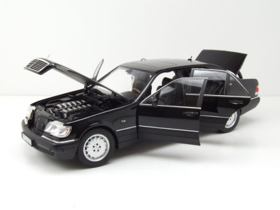 Mercedes S600 S-Klasse W140 1997 schwarz Modellauto 1:18 Norev