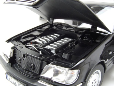 Mercedes S600 S-Klasse W140 1997 schwarz Modellauto 1:18 Norev