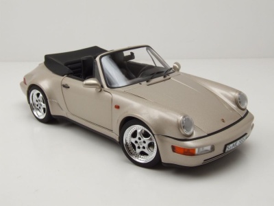 Porsche 911 964 Carrera 2 Turbo Look Cabrio 1992 silber Modellauto 1:18 Norev