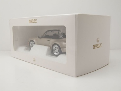 Porsche 911 964 Carrera 2 Turbo Look Cabrio 1992 silber Modellauto 1:18 Norev