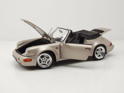 Porsche 911 964 Carrera 2 Turbo Look Cabrio 1992 silber Modellauto 1:18 Norev