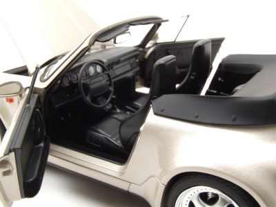 Porsche 911 964 Carrera 2 Turbo Look Cabrio 1992 silber Modellauto 1:18 Norev