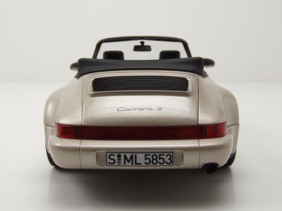 Porsche 911 964 Carrera 2 Turbo Look Cabrio 1992 silber Modellauto 1:18 Norev