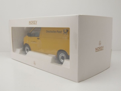 VW T5 Bus Transporter Deutsche Post 2003 gelb Modellauto 1:18 Norev