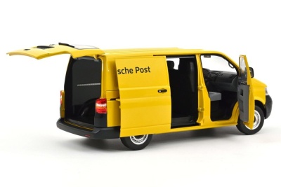 VW T5 Bus Transporter Deutsche Post 2003 gelb Modellauto 1:18 Norev