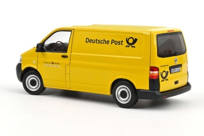 VW T5 Bus Transporter Deutsche Post 2003 gelb Modellauto 1:18 Norev
