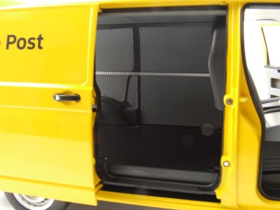 VW T5 Bus Transporter Deutsche Post 2003 gelb Modellauto 1:18 Norev