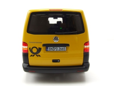 VW T5 Bus Transporter Deutsche Post 2003 gelb Modellauto 1:18 Norev