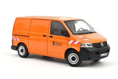 VW T5 Bus Transporter Betriebshof Würselen 2003 orange Modellauto 1:18 Norev