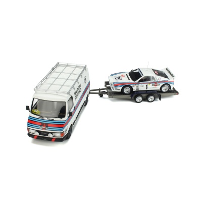 Fiat 242 mit Anhänger + Lancia 037 #1 Rallye Monte...