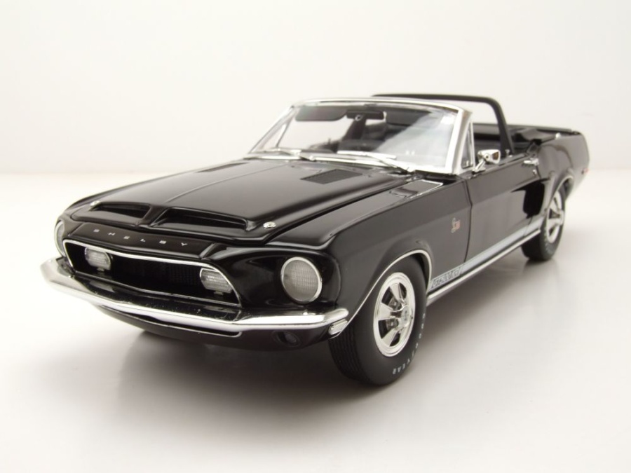 Shelby Ford Mustang GT350KR Convertible 1968 schwarz weiß Modellauto 1:18 Acme