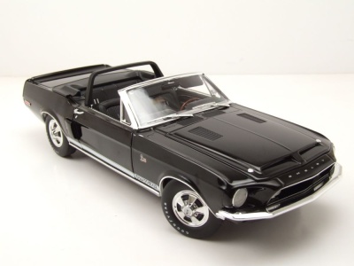 Shelby Ford Mustang GT350KR Convertible 1968 schwarz weiß Modellauto 1:18 Acme