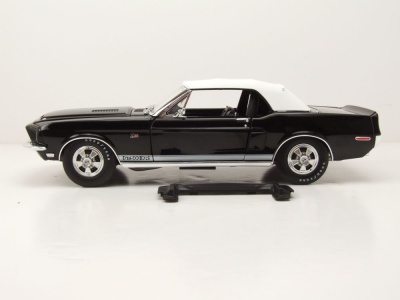 Shelby Ford Mustang GT350KR Convertible 1968 schwarz weiß Modellauto 1:18 Acme