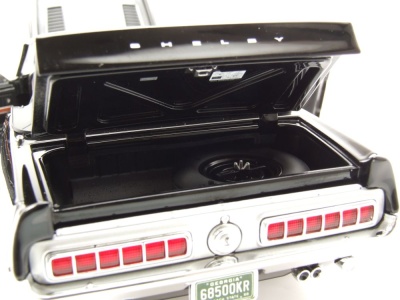 Shelby Ford Mustang GT350KR Convertible 1968 schwarz weiß Modellauto 1:18 Acme