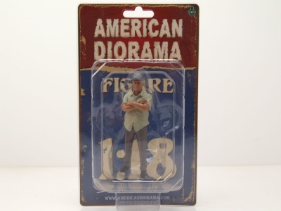 Weekend Car Show 2 Mann blaue Kappe für 1:18 Modelle American Diorama