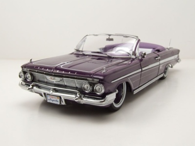 Chevrolet Impala Convertible Lowrider 1961 lila mit beweglicher Aufhängung Modellauto 1:18 Sun Star