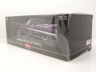 Chevrolet Impala Convertible Lowrider 1961 lila mit beweglicher Aufhängung Modellauto 1:18 Sun Star