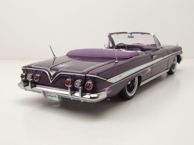 Chevrolet Impala Convertible Lowrider 1961 lila mit beweglicher Aufhängung Modellauto 1:18 Sun Star