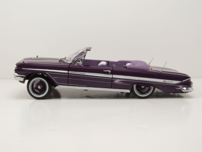 Chevrolet Impala Convertible Lowrider 1961 lila mit beweglicher Aufhängung Modellauto 1:18 Sun Star