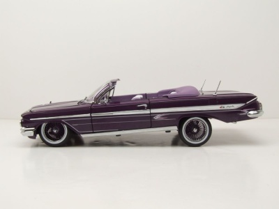 Chevrolet Impala Convertible Lowrider 1961 lila mit beweglicher Aufhängung Modellauto 1:18 Sun Star