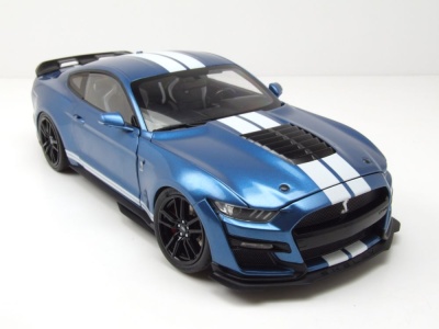 Ford Shelby Mustang GT500 2022 blau metallic weiß Modellauto 1:18 ixo models