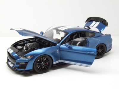Ford Shelby Mustang GT500 2022 blau metallic weiß Modellauto 1:18 ixo models