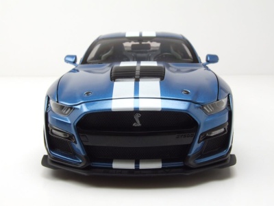 Ford Shelby Mustang GT500 2022 blau metallic weiß Modellauto 1:18 ixo models