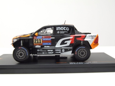 Toyota GR DKR Hilux Evo T1+ #211 Rallye Dakar 2025 schwarz Henk Brett Modellauto 1:43 ixo models