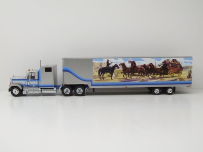 GMC General Koffer Sattelzug 1980 silber blau Smokey Modellauto 1:43 ixo models