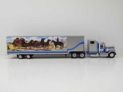 GMC General Koffer Sattelzug 1980 silber blau Smokey Modellauto 1:43 ixo models