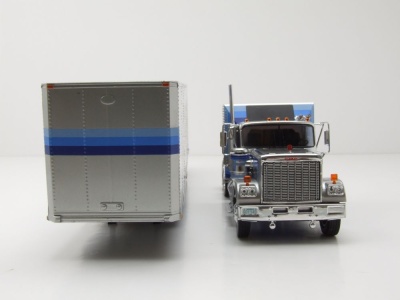 GMC General Koffer Sattelzug 1980 silber blau Smokey Modellauto 1:43 ixo models