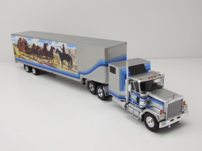 GMC General Koffer Sattelzug 1980 silber blau Smokey Modellauto 1:43 ixo models