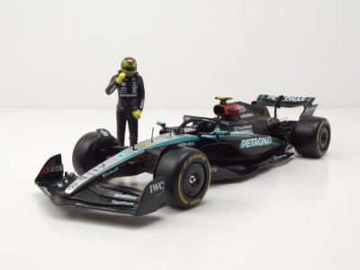 Mercedes AMG W15 E #44 Formel 1 2024 mit Hamilton Figur...