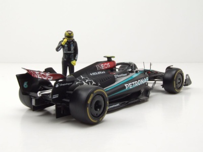 Mercedes AMG W15 E #44 Formel 1 2024 mit Hamilton Figur...