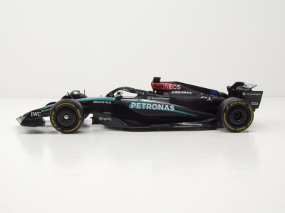 Mercedes AMG W15 E #63 Formel 1 2024 mit Russel Figur Modellauto 1:24 Bburago