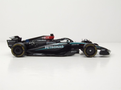 Mercedes AMG W15 E #63 Formel 1 2024 mit Russel Figur Modellauto 1:24 Bburago