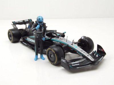 Mercedes AMG W15 E #63 Formel 1 2024 mit Russel Figur Modellauto 1:24 Bburago