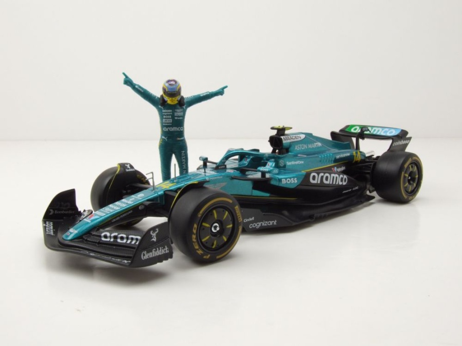Aston Martin AMR25 #14 Formel 1 2025 mit Alonso Figur Modellauto 1:24 Bburago