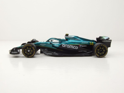 Aston Martin AMR25 #14 Formel 1 2025 mit Alonso Figur Modellauto 1:24 Bburago