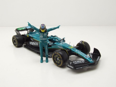 Aston Martin AMR25 #14 Formel 1 2025 mit Alonso Figur Modellauto 1:24 Bburago