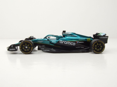 Aston Martin AMR25 #18 Formel 1 2025 mit Stroll Figur Modellauto 1:24 Bburago