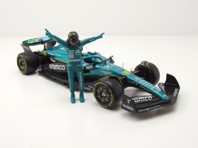 Aston Martin AMR25 #18 Formel 1 2025 mit Stroll Figur Modellauto 1:24 Bburago
